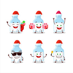 Santa Claus emoticons with milk bottle cartoon character