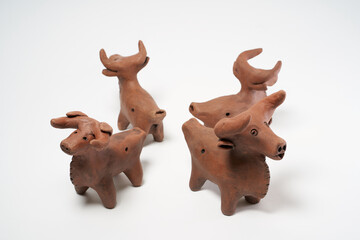 ceramic product with your own hands, made on a Potter's wheel, isolated on a white background