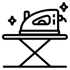Icon of laundry ironing board line design 