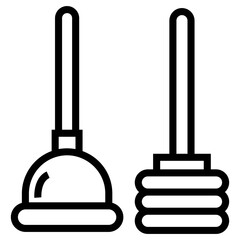 Line icon of bathroom plunger vector 