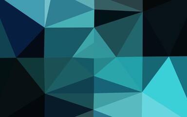 Light BLUE vector shining triangular background.
