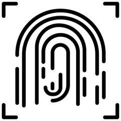 Thumb scanning verification line icon 