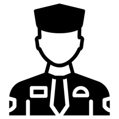 Professional police officer in solid design 