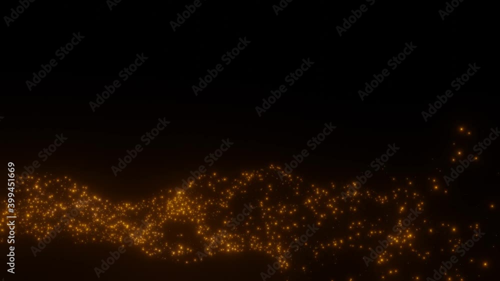Poster abstract digital particle wave and light abstract background. loop 4k footage.