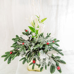Christmas decoration on the white