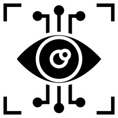 Iris biometric recognition glyph icon 