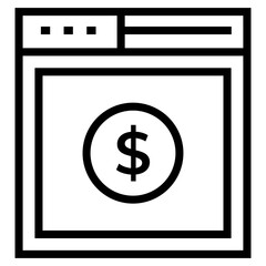 Financial website icon vector in line design 