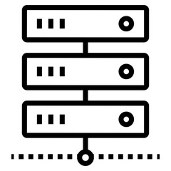 Data storage  server icon in line icon  © Vectors Point