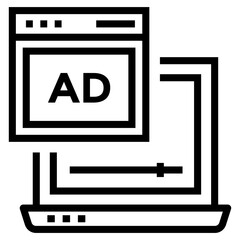 Ads network icon in line design 