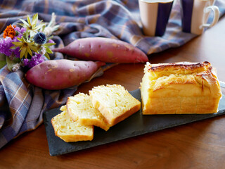 秋の味覚　さつまいもで作ったパウンドケーキ