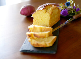 秋の味覚　さつまいもで作ったパウンドケーキ