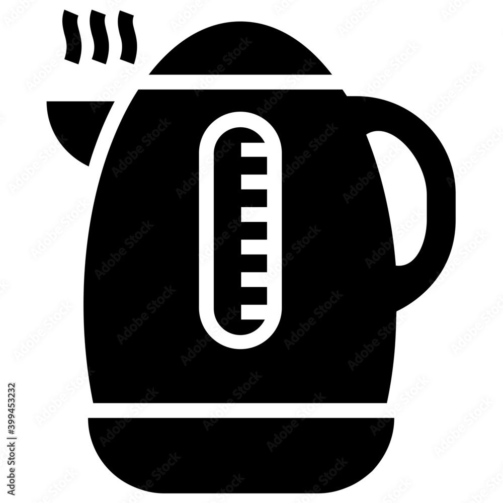 Wall mural glyph vector design of electric kettle