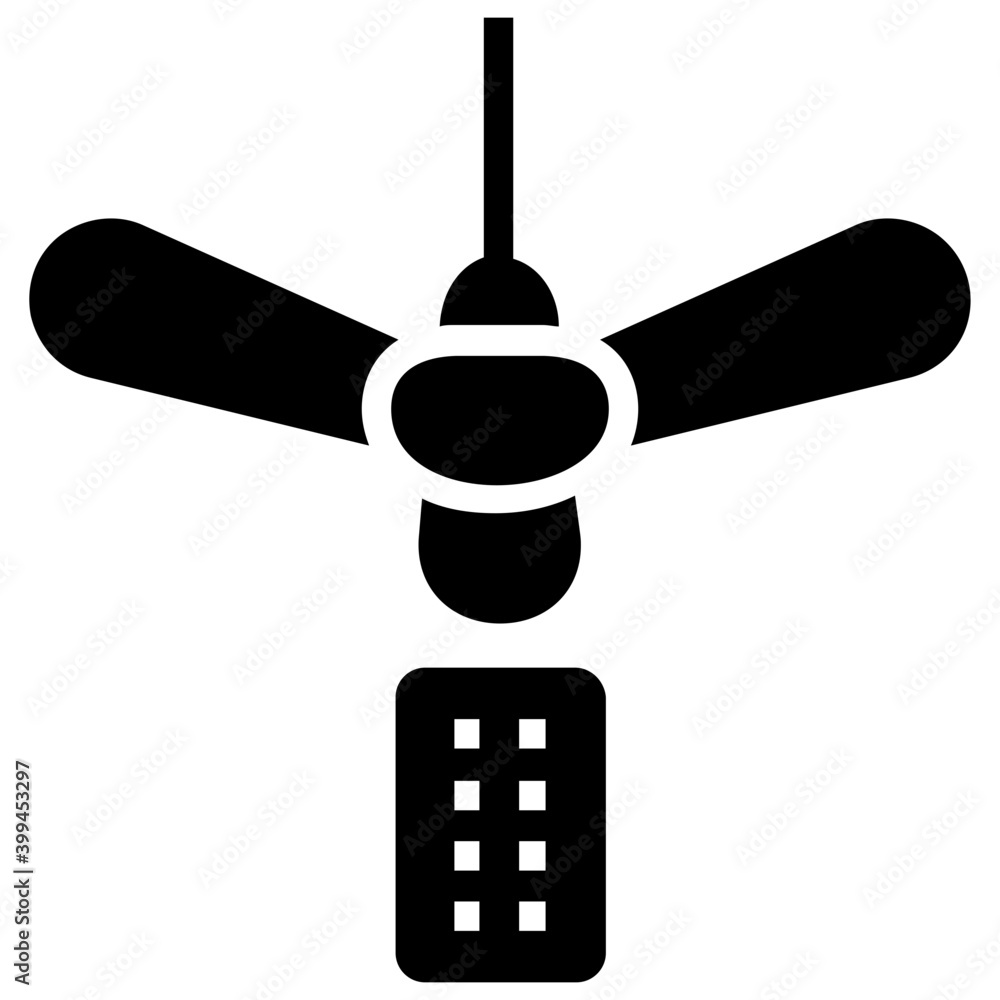 Poster ceiling fan icon in filled design.