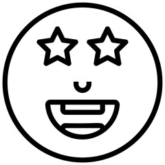Icon of star eyed emoji in line design