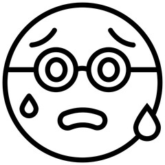 Weeping emoji design in line vector 