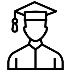 Male graduate icon design in line vector 