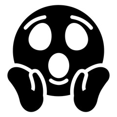 Scared emoji icon solid design 