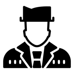 Detective icon design in filled vector 