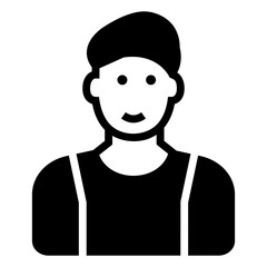 Adult person in solid design 