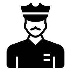 Police officer icon design in filled vector 
