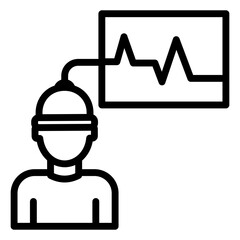 Cardiographic device ecg icon line vector 