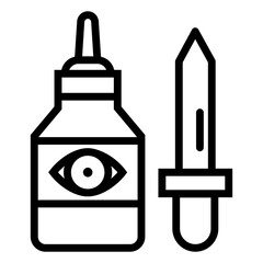 Eye drops icon in line vector 