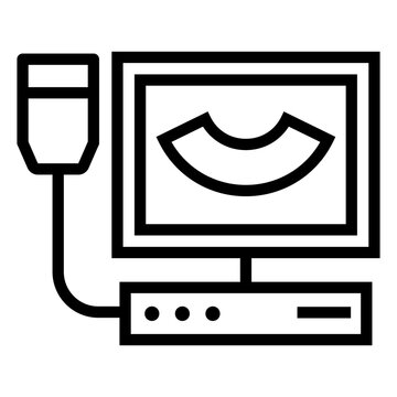 Ultrasound machine line vector icon