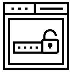 Protected website icon line design