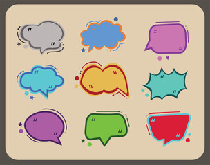 speech baloon with diferrent style.hand drawn full colour background