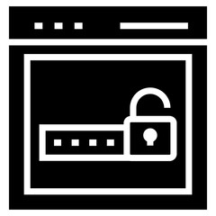 Protected website icon glyph design