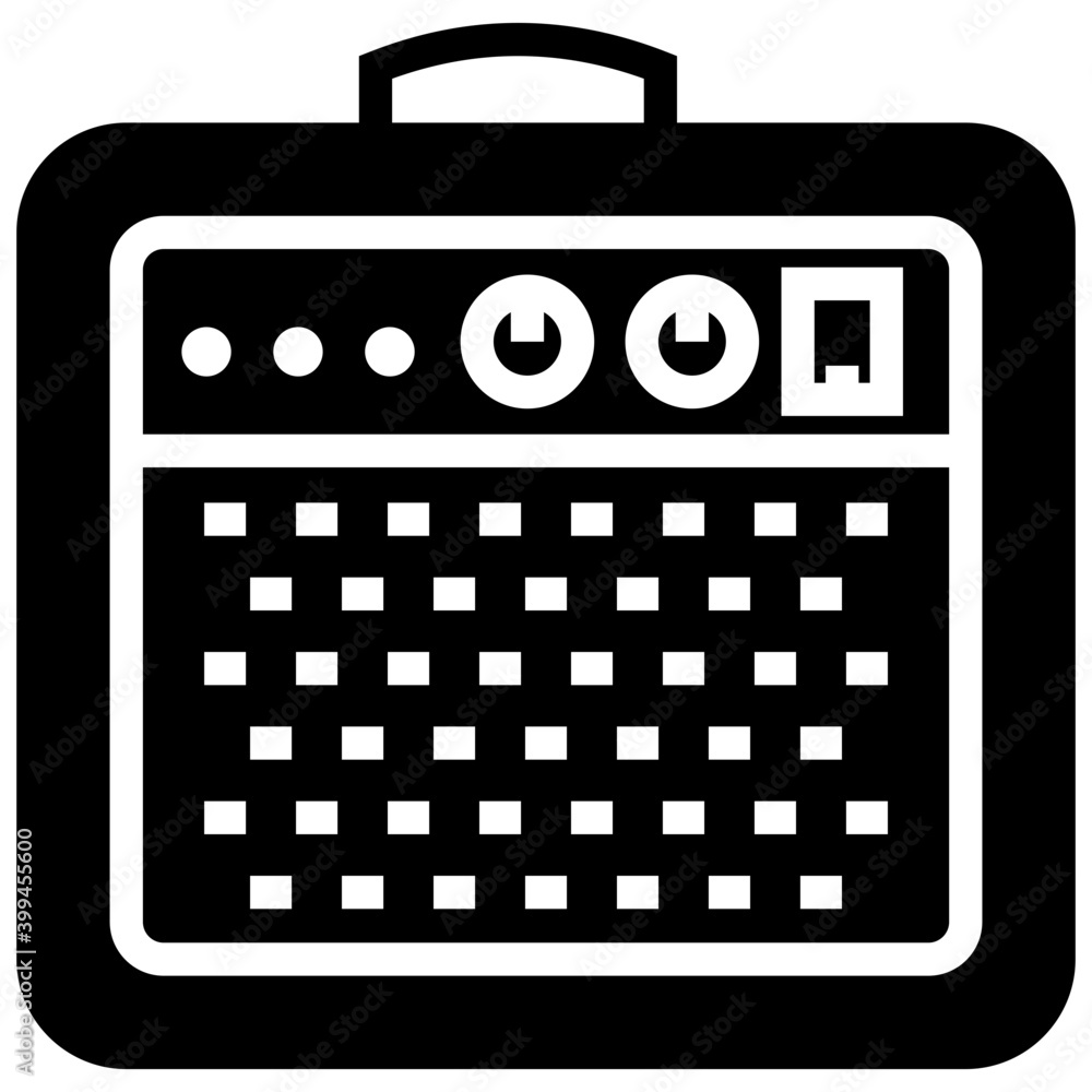 Canvas Prints guitar amplifier solid icon vector