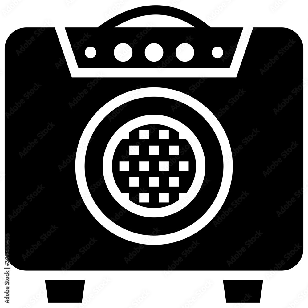 Wall mural guitar amplifier solid icon vector