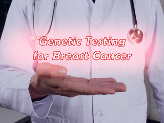 Health care concept meaning Genetic Testing for Breast Cancer with inscription on the sheet.