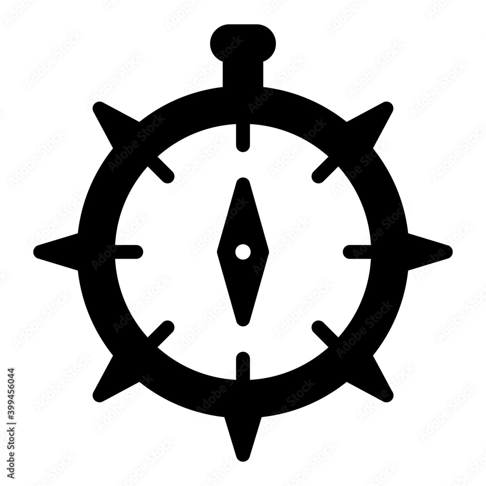 Poster Compass rose vector in solid design 