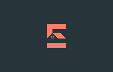 real estate home logo design in letter E shape