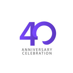40 Years Anniversary Celebration Vector Template Design Illustration
