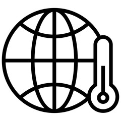Global warming icon line design 