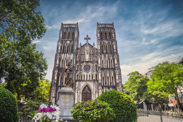 St Joseph's Cathedral in Hanoi, Vietnam. architecture