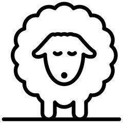 Sheep icon in line vector 