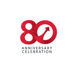 80 Years Anniversary Celebration Vector Template Design Illustration