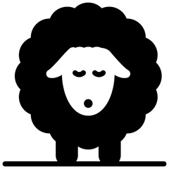 Sheep icon in solid vector 