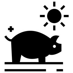 Farm pig solid vector design 