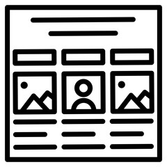 Line design of film storyboard icon