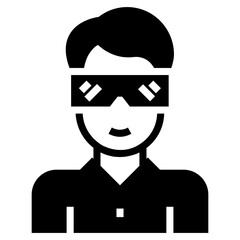3d glasses icon in filled design