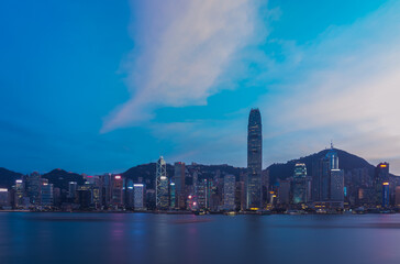 Fototapeta na wymiar Hong Kong Skyscrapers in sunset