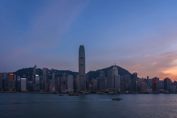 Obraz premium Hong Kong Skyscrapers in sunset