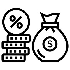 Fototapeta premium Investment icon in line design