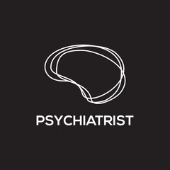 Psyciatrist logo design with using abstract brain icon