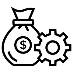 Finance management icon in line design.