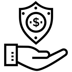 Investment security icon in line design.